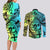 Personalised Malampa Fiji Day Couples Matching Long Sleeve Bodycon Dress and Long Sleeve Button Shirts Vanuatu Sand Drawing With Polynesian Pattern LT9 - Wonder Print Shop