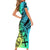 Personalised Malampa Fiji Day Short Sleeve Bodycon Dress Vanuatu Sand Drawing With Polynesian Pattern - Wonder Print Shop