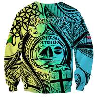Multicolor unisex crewneck sweatshirt with large Polynesian sailboat graphic