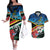 Torba Vanuatu Couples Matching Off The Shoulder Long Sleeve Dress and Hawaiian Shirt Sand Drawing With Polynesian Pattern LT9 - Wonder Print Shop