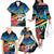 Torba Vanuatu Family Matching Off Shoulder Long Sleeve Dress and Hawaiian Shirt Sand Drawing With Polynesian Pattern - Wonder Print Shop