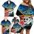 Torba Vanuatu Family Matching Off Shoulder Short Dress and Hawaiian Shirt Sand Drawing With Polynesian Pattern LT9 - Wonder Print Shop