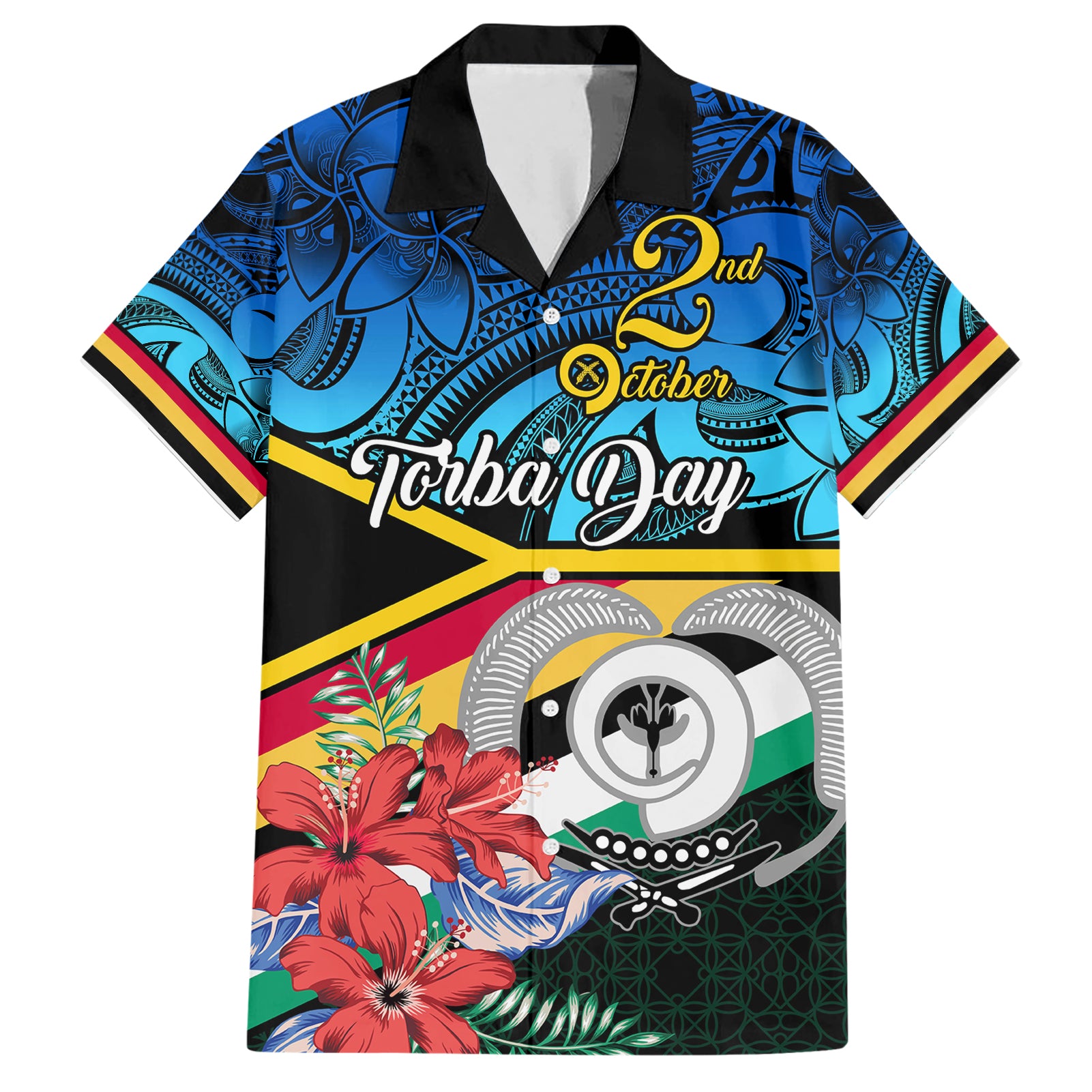 Personalised Torba Vanuatu Hawaiian Shirt Sand Drawing With Polynesian Pattern - Wonder Print Shop