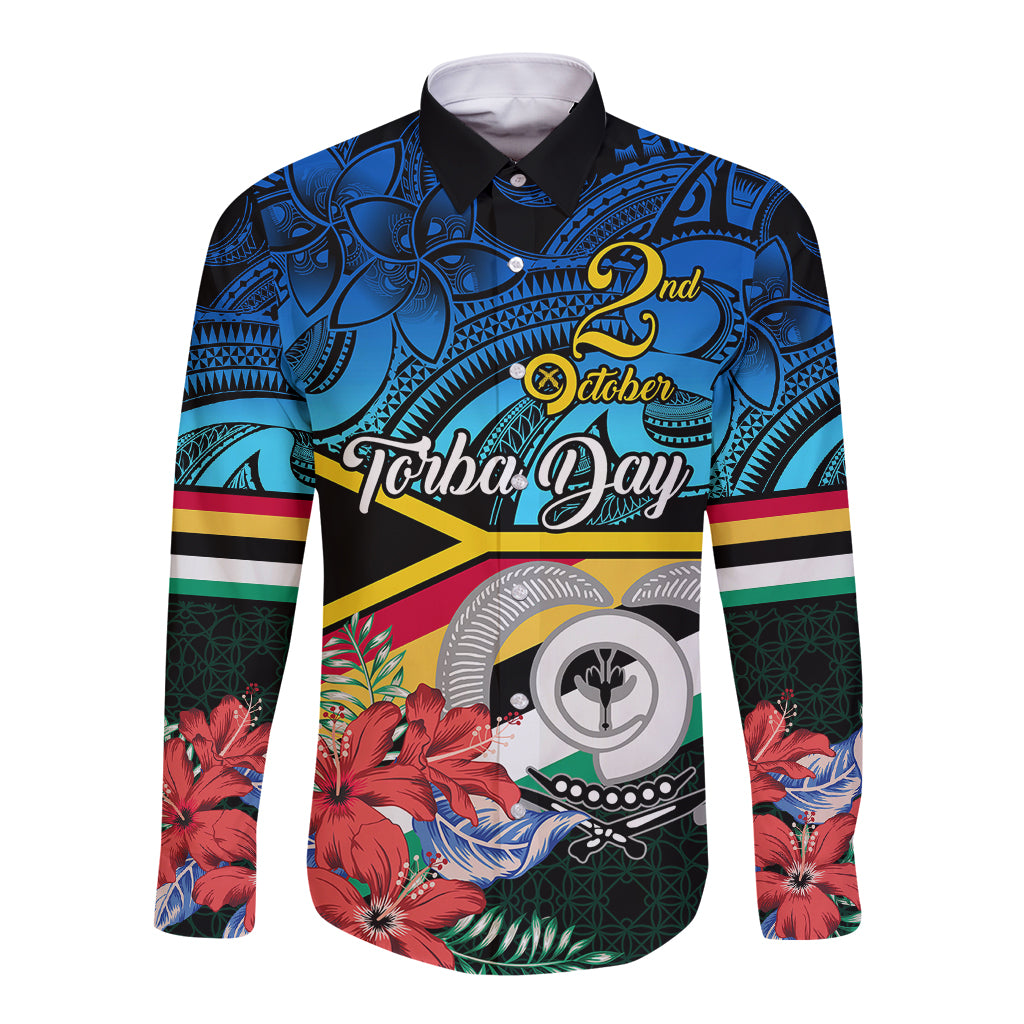 Personalised Torba Vanuatu Long Sleeve Button Shirt Sand Drawing With Polynesian Pattern - Wonder Print Shop