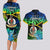 Malampa Day Couples Matching Long Sleeve Bodycon Dress and Hawaiian Shirt Vanuatu Flowers with Malampa Emblem Tribal Pattern LT9 - Wonder Print Shop