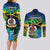 Malampa Day Couples Matching Long Sleeve Bodycon Dress and Long Sleeve Button Shirts Vanuatu Flowers with Malampa Emblem Tribal Pattern LT9 - Wonder Print Shop