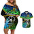 Malampa Day Couples Matching Off Shoulder Short Dress and Hawaiian Shirt Vanuatu Flowers with Malampa Emblem Tribal Pattern LT9 - Wonder Print Shop