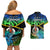 Malampa Day Couples Matching Off Shoulder Short Dress and Hawaiian Shirt Vanuatu Flowers with Malampa Emblem Tribal Pattern LT9 - Wonder Print Shop