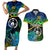 Malampa Day Couples Matching Short Sleeve Bodycon Dress and Hawaiian Shirt Vanuatu Flowers with Malampa Emblem Tribal Pattern LT9 - Wonder Print Shop