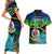 Malampa Day Couples Matching Short Sleeve Bodycon Dress and Hawaiian Shirt Vanuatu Flowers with Malampa Emblem Tribal Pattern LT9 - Wonder Print Shop