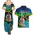 Malampa Day Couples Matching Summer Maxi Dress and Hawaiian Shirt Vanuatu Flowers with Malampa Emblem Tribal Pattern LT9 - Wonder Print Shop