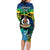 Malampa Day Family Matching Long Sleeve Bodycon Dress and Hawaiian Shirt Vanuatu Flowers with Malampa Emblem Tribal Pattern LT9 - Wonder Print Shop