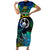 Malampa Day Family Matching Short Sleeve Bodycon Dress and Hawaiian Shirt Vanuatu Flowers with Malampa Emblem Tribal Pattern - Wonder Print Shop