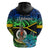 Malampa Day Hoodie Vanuatu Flowers with Malampa Emblem Tribal Pattern - Wonder Print Shop