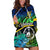 Malampa Day Hoodie Dress Vanuatu Flowers with Malampa Emblem Tribal Pattern - Wonder Print Shop