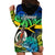 Malampa Day Hoodie Dress Vanuatu Flowers with Malampa Emblem Tribal Pattern - Wonder Print Shop