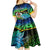 Malampa Day Kid Short Sleeve Dress Vanuatu Flowers with Malampa Emblem Tribal Pattern - Wonder Print Shop