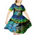 Malampa Day Kid Short Sleeve Dress Vanuatu Flowers with Malampa Emblem Tribal Pattern - Wonder Print Shop