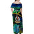 Malampa Day Off Shoulder Maxi Dress Vanuatu Flowers with Malampa Emblem Tribal Pattern - Wonder Print Shop