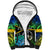 Malampa Day Sherpa Hoodie Vanuatu Flowers with Malampa Emblem Tribal Pattern - Wonder Print Shop