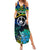 Malampa Day Summer Maxi Dress Vanuatu Flowers with Malampa Emblem Tribal Pattern - Wonder Print Shop