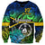 Malampa Day Sweatshirt Vanuatu Flowers with Malampa Emblem Tribal Pattern - Wonder Print Shop