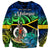 Malampa Day Sweatshirt Vanuatu Flowers with Malampa Emblem Tribal Pattern - Wonder Print Shop