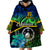 Malampa Day Wearable Blanket Hoodie Vanuatu Flowers with Malampa Emblem Tribal Pattern - Wonder Print Shop