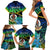 Personalised Malampa Day Family Matching Short Sleeve Bodycon Dress and Hawaiian Shirt Vanuatu Flowers with Malampa Emblem Tribal Pattern - Wonder Print Shop