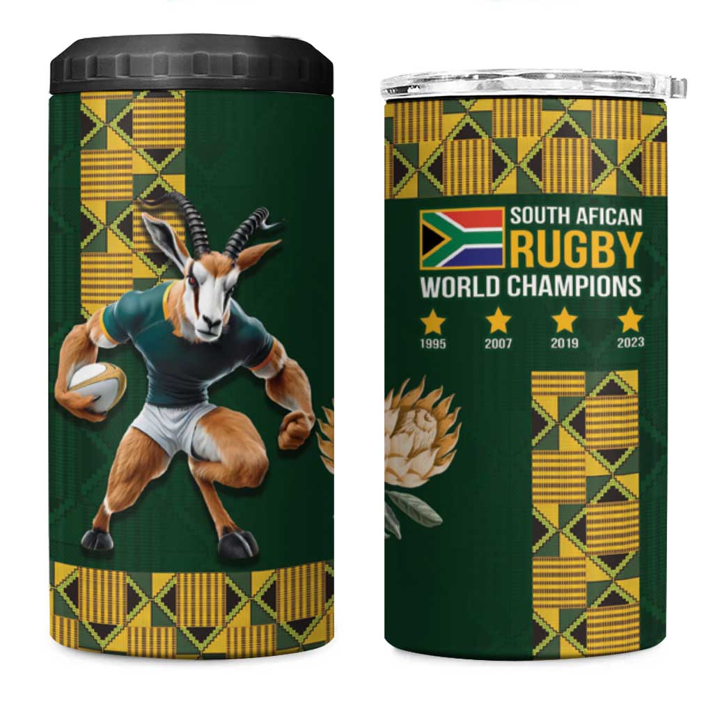 South Africa Rugby History World Champions 4 in 1 Can Cooler Tumbler Springboks Make History LT9 - Wonder Print Shop