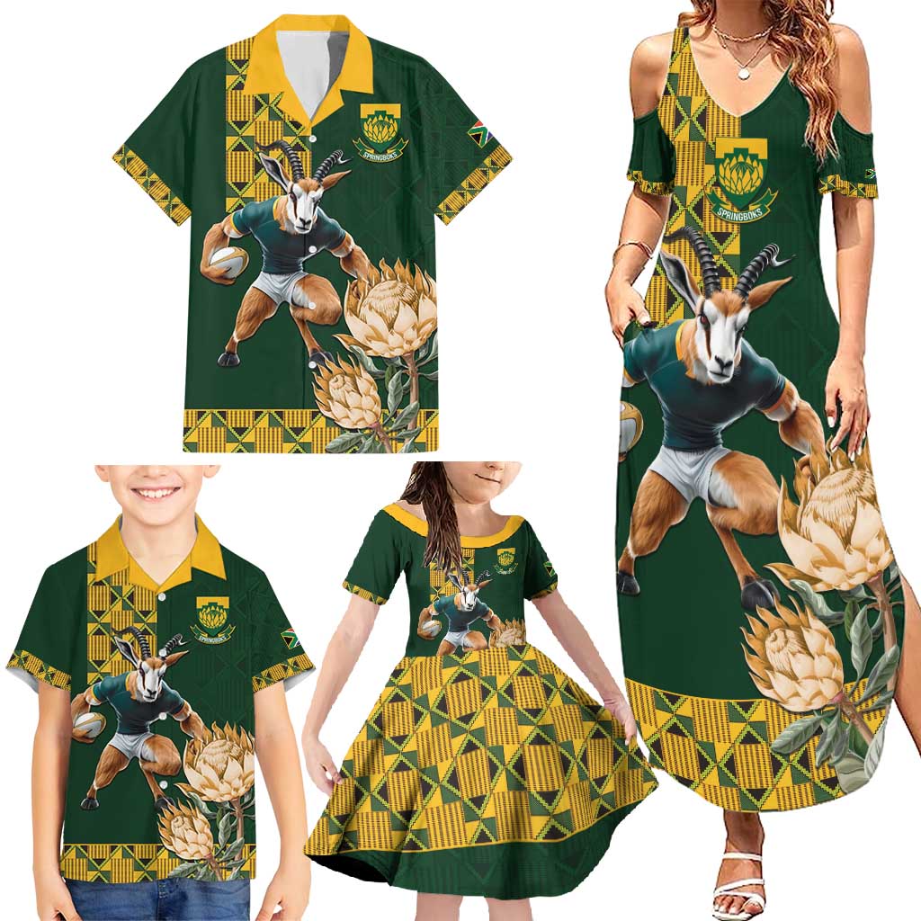 South Africa Rugby History World Champions Family Matching Summer Maxi Dress and Hawaiian Shirt Springboks Make History - Wonder Print Shop