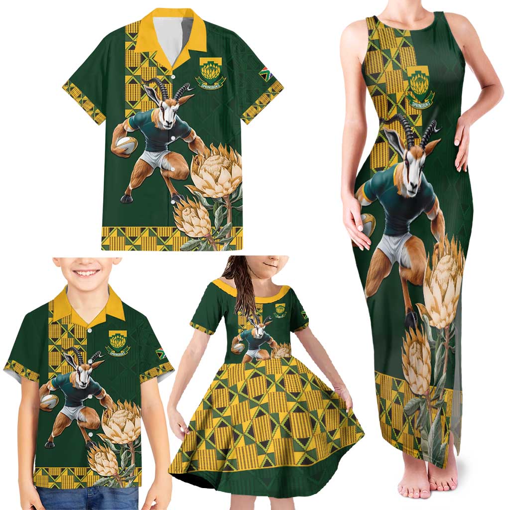 South Africa Rugby History World Champions Family Matching Tank Maxi Dress and Hawaiian Shirt Springboks Make History - Wonder Print Shop