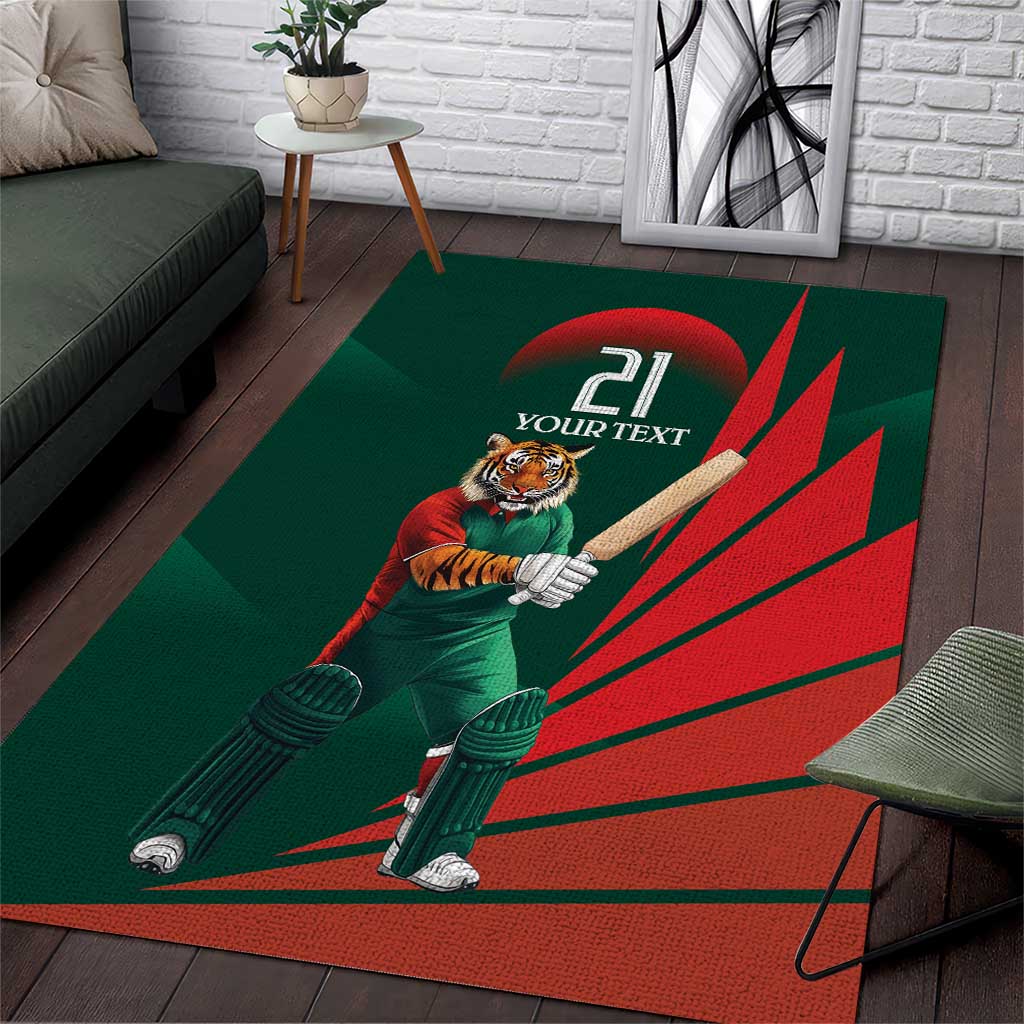 Bangladesh Cricket Custom Area Rug The Tigers Mascot with Sporty Style