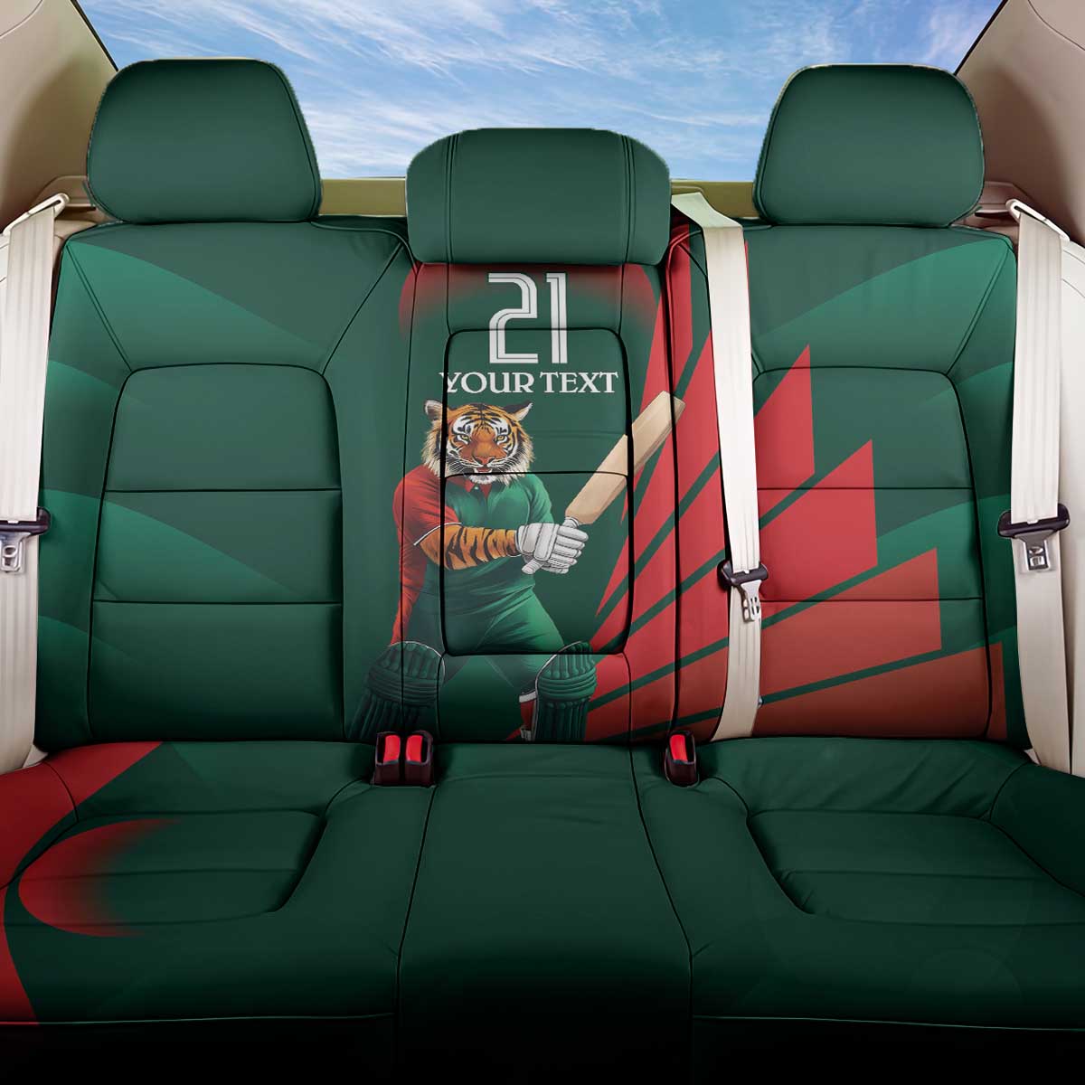 Bangladesh Cricket Custom Back Car Seat Cover The Tigers Mascot with Sporty Style LT9 - Wonder Print Shop