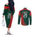 Bangladesh Cricket Custom Couples Matching Off The Shoulder Long Sleeve Dress and Long Sleeve Button Shirt The Tigers Mascot with Sporty Style