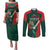 Bangladesh Cricket Custom Couples Matching Puletasi and Long Sleeve Button Shirt The Tigers Mascot with Sporty Style LT9 - Wonder Print Shop