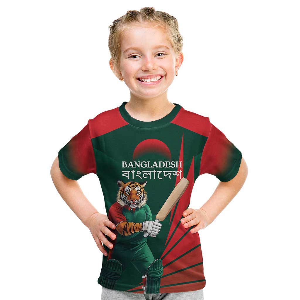 Bangladesh Cricket Custom Kid T Shirt The Tigers Mascot with Sporty Style - Wonder Print Shop