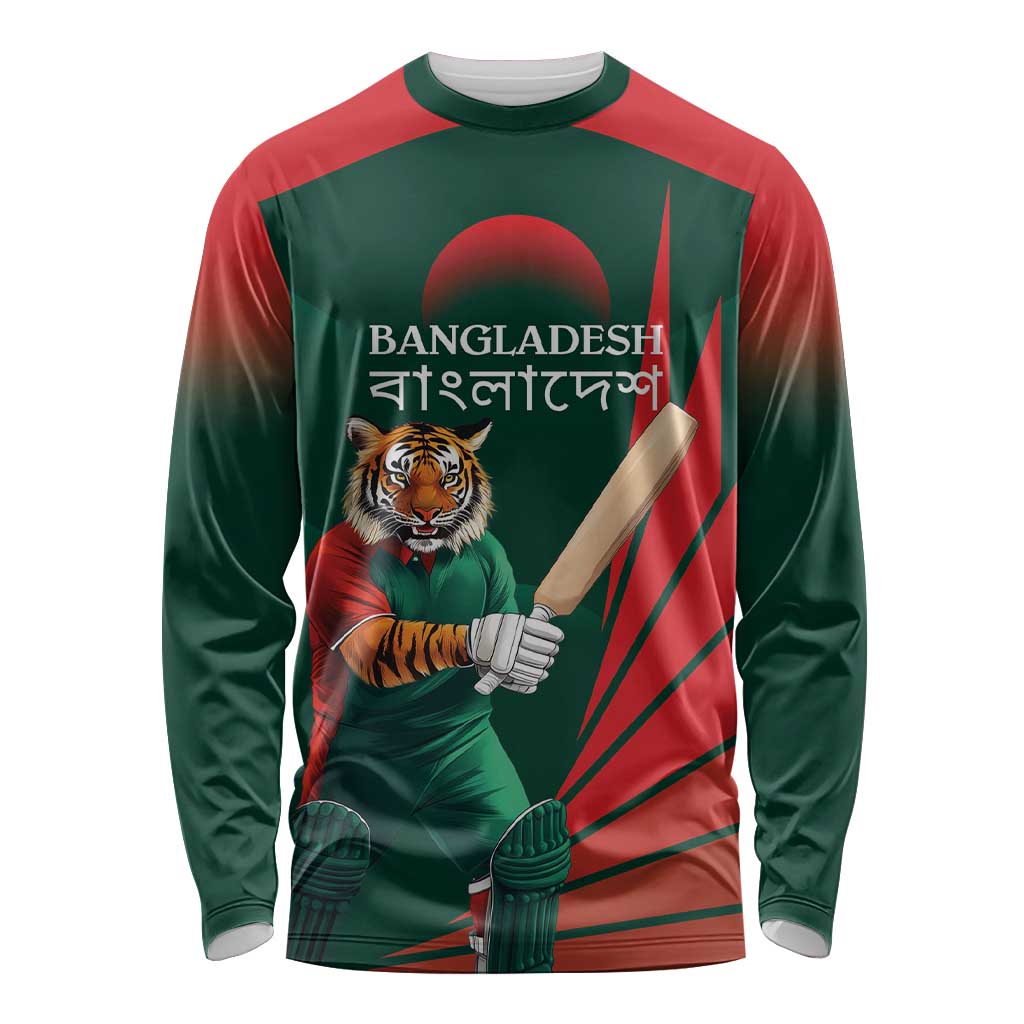 Bangladesh Cricket Custom Long Sleeve Shirt The Tigers Mascot with Sporty Style - Wonder Print Shop