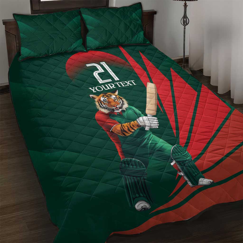 Bangladesh Cricket Custom Quilt Bed Set The Tigers Mascot with Sporty Style