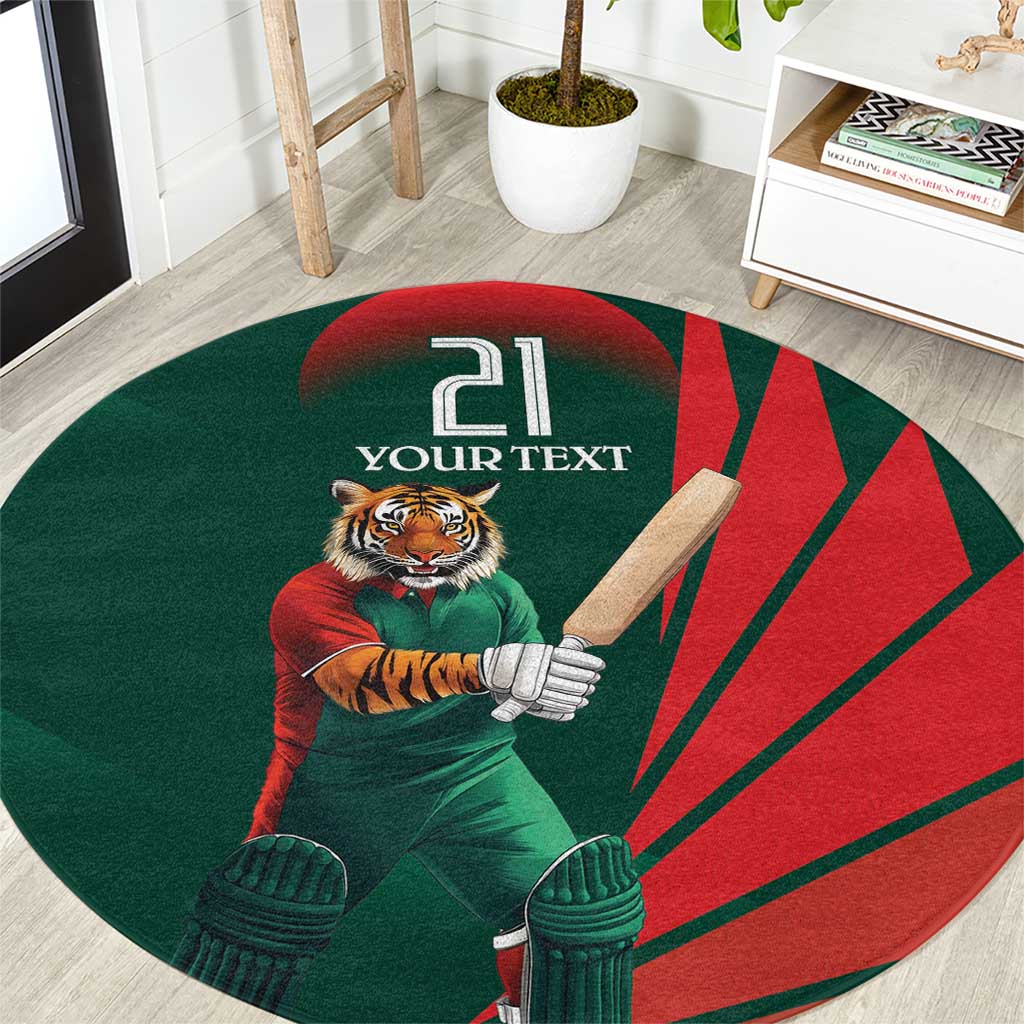 Bangladesh Cricket Custom Round Carpet The Tigers Mascot with Sporty Style