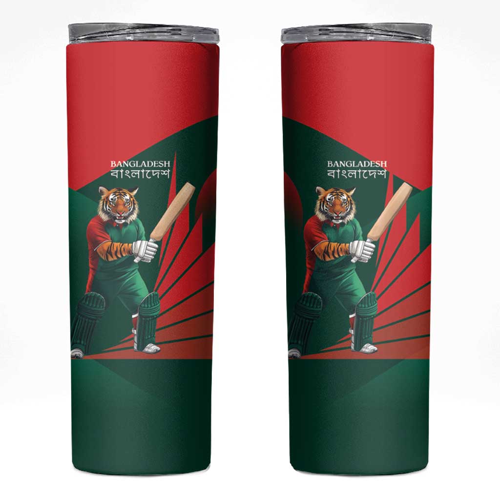 Bangladesh Cricket Custom Skinny Tumbler The Tigers Mascot with Sporty Style