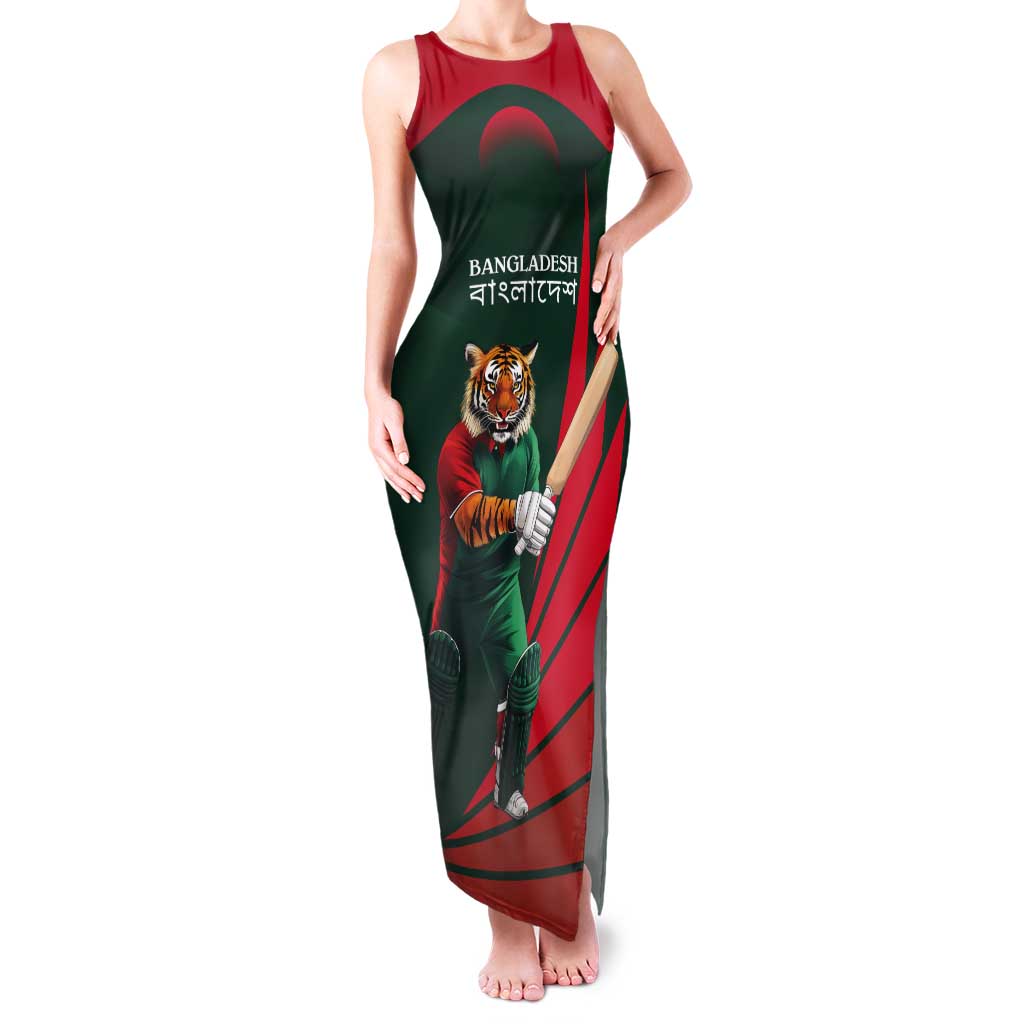 Bangladesh Cricket Custom Tank Maxi Dress The Tigers Mascot with Sporty Style