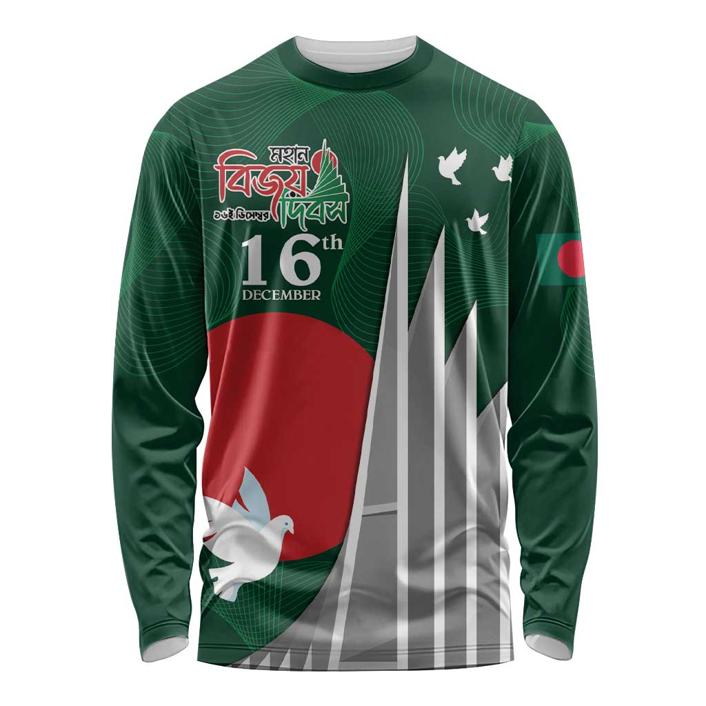 Bangladesh 16 December Victory Day Long Sleeve Shirt Jatiyo Sriti Shoudho with Sun - Wonder Print Shop