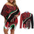 Happy Jamhuri Day Kenya Couples Matching Off Shoulder Short Dress and Long Sleeve Button Shirt Kenyan Lion and Maasai Shield LT9 - Wonder Print Shop