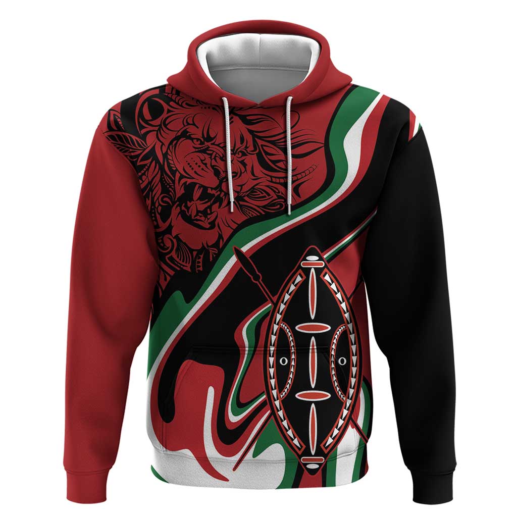 Happy Jamhuri Day Kenya Hoodie Kenyan Lion and Maasai Shield - Wonder Print Shop