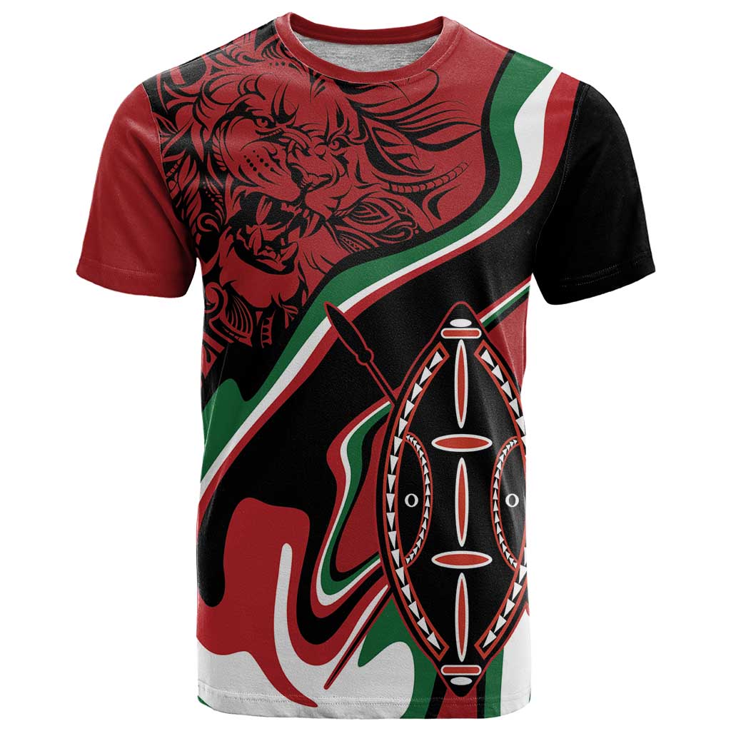 Happy Jamhuri Day Kenya T Shirt Kenyan Lion and Maasai Shield - Wonder Print Shop