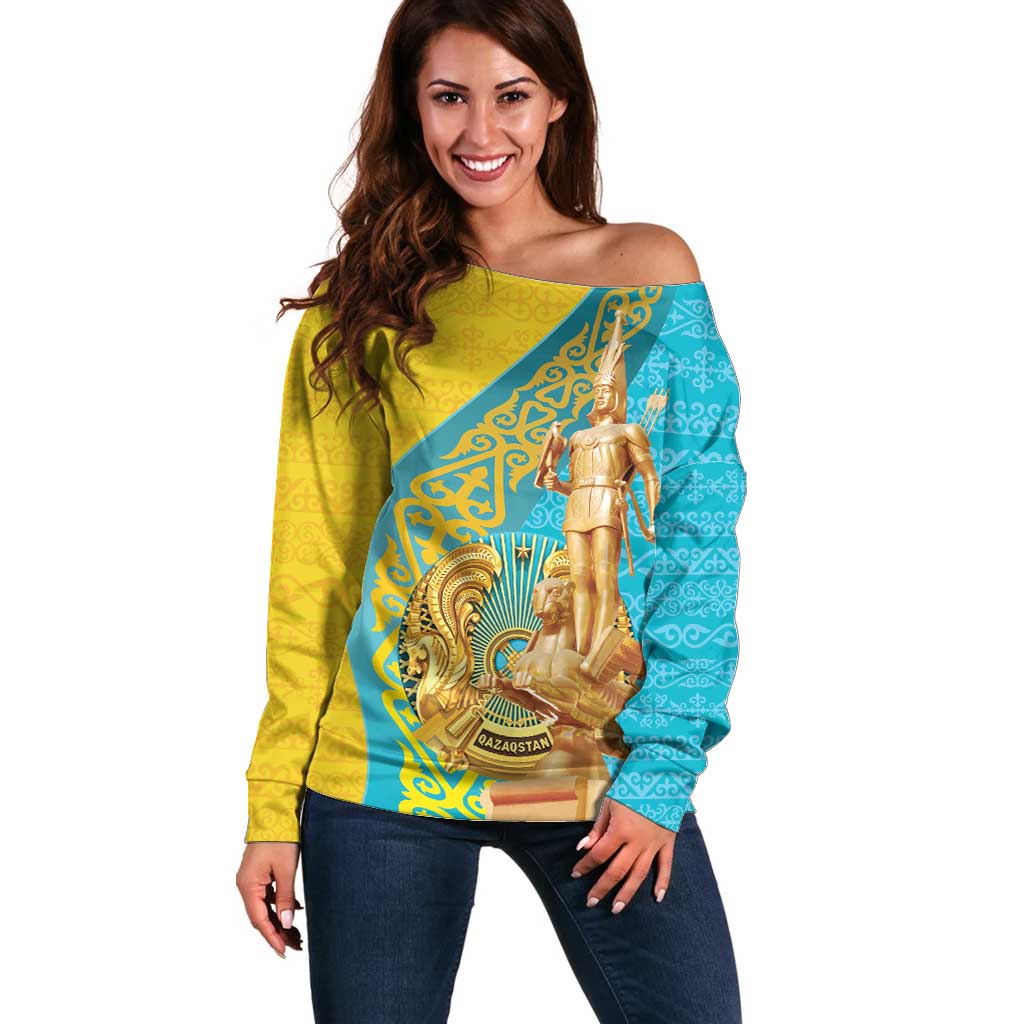 Issyk Mystery Kazakhstan Golden Man Off Shoulder Sweater