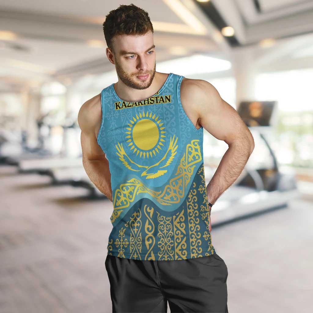 Kazakhstan Independence Day Personalized Men Tank Top 16 December with Kazakh Pattern - Wonder Print Shop