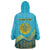 Kazakhstan Independence Day Personalized Wearable Blanket Hoodie 16 December with Kazakh Pattern