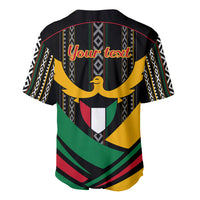 Black baseball jersey with Al Sadu stripes, gold eagle graphic, and back "Your text"